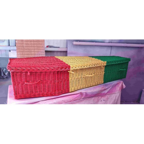 Your Colour – Wicker / Willow Imperial Coffin – “One Love Jammin" – Rastafarian Design